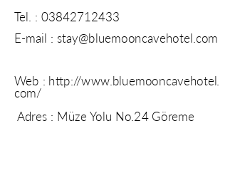 Blue Moon Cave Hotel iletiim bilgileri